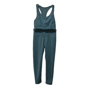 Lively Women Harbor Green Sports Racer Back Bra & Legging Active Set Size Small